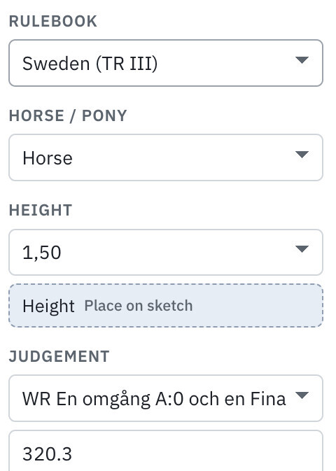 Class settings with rulebook, height, judging, and tempo